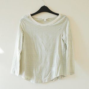 COS Green striped 3/4 length tee